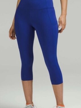 Ivivva Royal Blue High-Rise Cropped Leggings